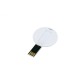 Купить USB-флешка на 64 ГБ в виде пластиковой карточки круглой формы, белый с нанесением логотипа