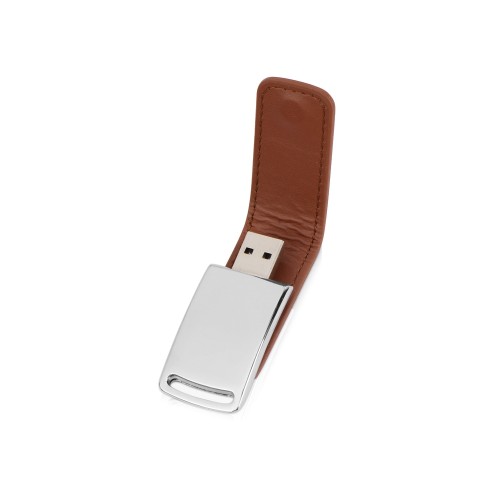 Купить Флеш-карта USB 2.0 16 Gb с магнитным замком Vigo, светло-коричневый/серебристый с нанесением логотипа