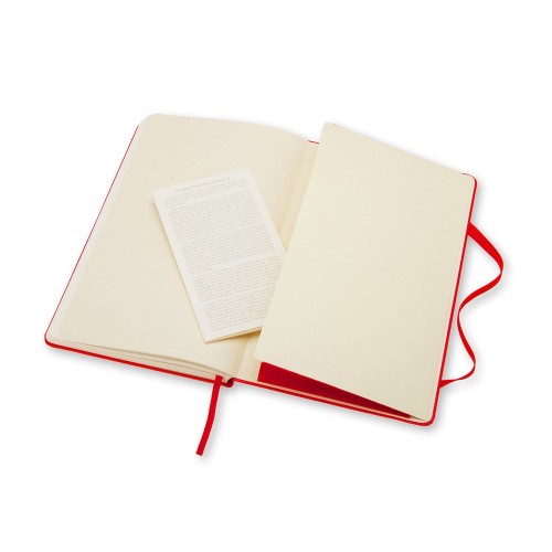 Купить Записная книжка Moleskine Classic (нелинованный) в твердой обложке, Large (13х21см), красный с нанесением логотипа
