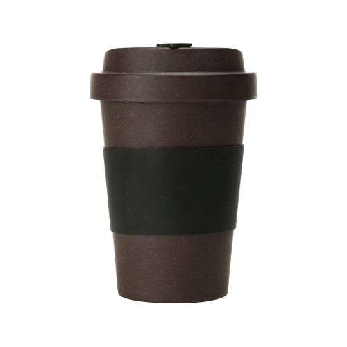 Купить Стакан из кофе с силиконовой манжетой Latte, коричневый (Р) с нанесением логотипа