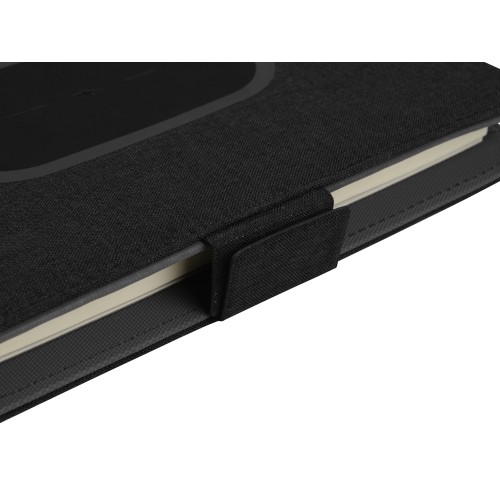 Купить Органайзер с беспроводной зарядкой 5000 mAh Powernote, темно-серый (P) с нанесением логотипа