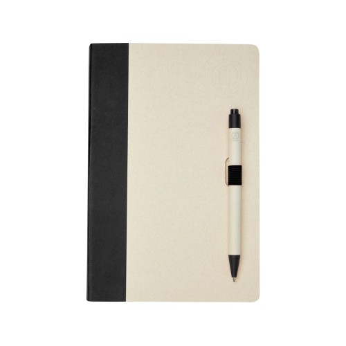 Купить Блокнот размером A5 и шариковая ручка Dairy Dream, черный с нанесением логотипа