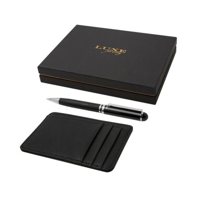 Купить Encore Подарочный набор из шариковой ручки и бумажника, черный с нанесением логотипа