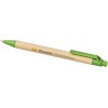 Купить Шариковая ручка Berk из переработанного картона и кукурузного пластика, натуральный/зеленый с нанесением логотипа