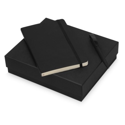 Купить Подарочный набор Moleskine Amelie с блокнотом А5 Soft и ручкой, черный с нанесением логотипа