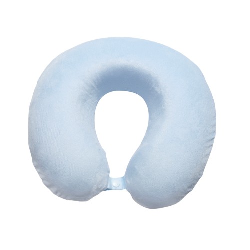 Купить Подушка Basic из микрофибры с эффектом памяти U-shape, небесно голубой NEW с нанесением логотипа