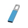 Купить Флеш-карта USB 2.0 16 Gb с карабином Hook, голубой/серебристый с нанесением логотипа