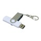 Купить Флешка с  поворотным механизмом, c дополнительным разъемом Micro USB, 32 Гб, белый с нанесением логотипа
