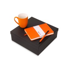 Подарочный набор c блокнотом C2, ручкой и кружкой, оранжевый