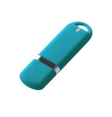 USB-флешка на 16 ГБ 3.0 USB, с покрытием soft-touch, голубой