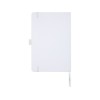 Купить Блокнот Honua форматом A5 из переработанной бумаги с обложкой из переработанного ПЭТ, белый с нанесением логотипа