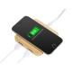 Купить USB-хаб с беспроводной зарядкой из бамбука Plato с нанесением логотипа