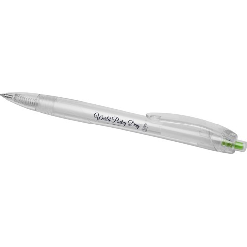 Купить Шариковая ручка Honua из переработанного ПЭТ , прозрачный/зеленый с нанесением логотипа