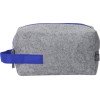 Купить Косметичка из РПЕТ фетра с ручкой Felt, серый с синим с нанесением логотипа