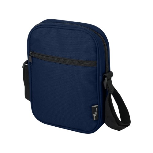 Купить Byron сумка через плечо из переработанных материалов по стандарту GRS объемом 2 л - Нейви с нанесением логотипа