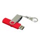 Купить Флешка с  поворотным механизмом, c дополнительным разъемом Micro USB, 64 Гб, красный с нанесением логотипа