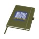 Купить Блокнот Honua форматом A5 из переработанной бумаги с обложкой из переработанного ПЭТ, зеленый лесной с нанесением логотипа
