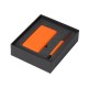 Купить Подарочный набор c пластиковой ручкой, повербанком С2, 10000 mAh, оранжевый с нанесением логотипа