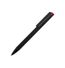Ручка металлическая шариковая Taper Metal софт-тач с цветным зеркальным слоем, черный с красным
