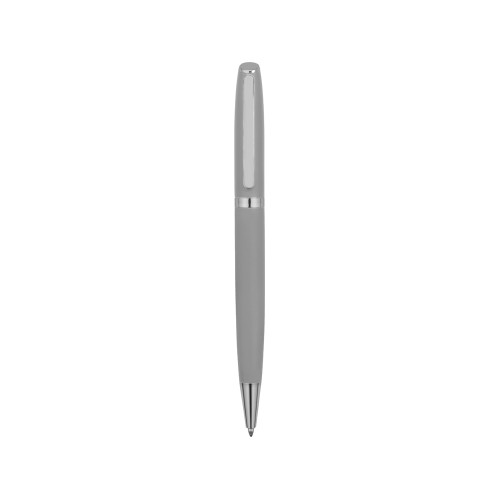 Купить Ручка металлическая шариковая Flow soft-touch, светло-серый/серебристый с нанесением логотипа