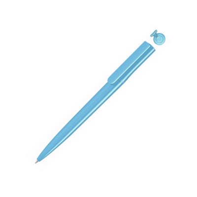 Купить Ручка шариковая пластиковая RECYCLED PET PEN switch, синий, 1 мм, голубой с нанесением логотипа