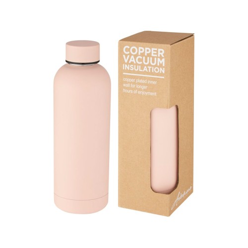 Купить Spring Медная бутылка объемом 500 мл с вакуумной изоляцией, pale blush pink с нанесением логотипа