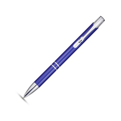 Купить Алюминиевая шариковая кнопочная ручка Moneta, синие чернила, синий с нанесением