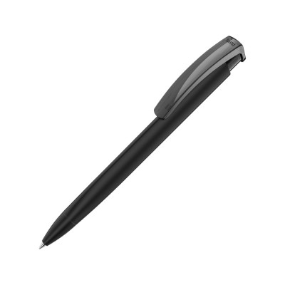 Купить Ручка шариковая трехгранная UMA TRINITY K transparent GUM, soft-touch, черный с нанесением