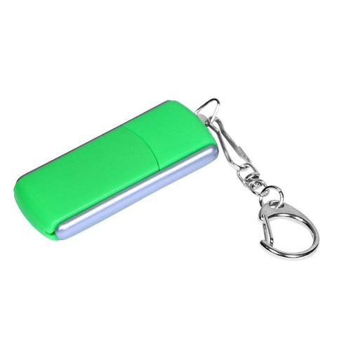 Купить Флешка промо прямоугольной формы, выдвижной механизм, 8 Гб, зеленый с нанесением логотипа