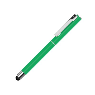 Купить Ручка металлическая стилус-роллер STRAIGHT SI R TOUCH, зеленый с нанесением
