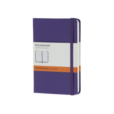Купить Записная книжка Moleskine Classic (в линейку) в твердой обложке, Pocket (9x14см), фиолетовый с нанесением