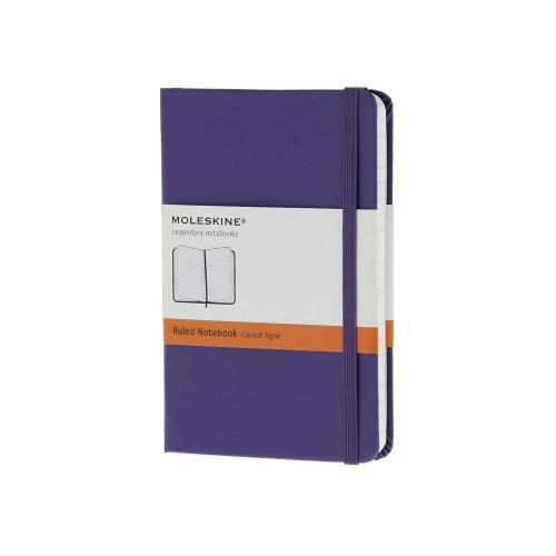 Купить Записная книжка Moleskine Classic (в линейку) в твердой обложке, Pocket (9x14см), фиолетовый с нанесением логотипа