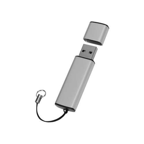 Купить Флеш-карта USB 2.0 16 Gb металлическая с колпачком Borgir, стальной с нанесением логотипа