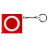 Купить Брелок-рулетка с фонариком, 1 м., красный/белый с нанесением логотипа