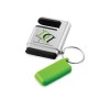 Купить Подставка-брелок для мобильного телефона GoGo, серебристый/зеленый с нанесением логотипа
