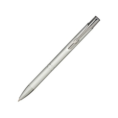 Купить Алюминиевая шариковая кнопочная ручка Moneta, синие чернила, серебристый с нанесением