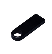 USB 2.0-флешка на 16 Гб с мини чипом и круглым отверстием, черный