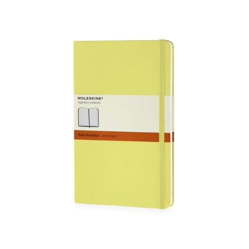 Купить Записная книжка Moleskine Classic (в линейку) в твердой обложке, Large (13х21см), цитрусовый с нанесением логотипа