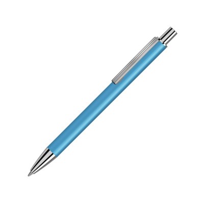 Купить Металлическая автоматическая шариковая ручка Groove, голубой с нанесением логотипа