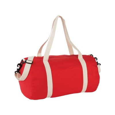 Купить Хлопковая сумка Barrel Duffel, красный/бежевый с нанесением