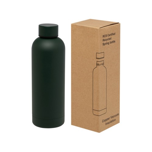Купить Spring медная бутылка с вакуумной изоляцией, сертифицированная согласно RCS, 500 мл - Зеленый с нанесением логотипа