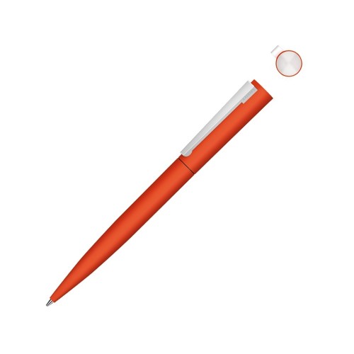 Купить Металлическая шариковая ручка soft touch Brush gum, оранжевый с нанесением логотипа