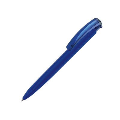 Купить Ручка шариковая трехгранная UMA TRINITY K transparent GUM, soft-touch,  темно-синий с нанесением логотипа