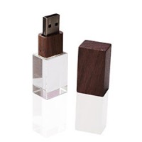 Флешка ST001 (темный) с чипом 16 гб с синей подсветкой