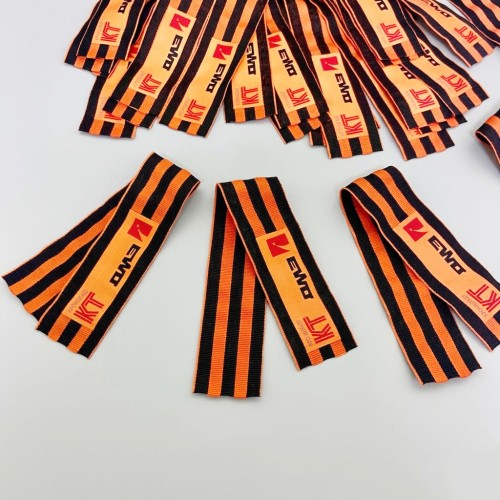 Георгиевская лента с логотипом оптом - производство и печать