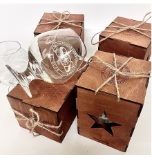 Бокал для коньяка и бренди в подарочном ящике с гравировкой логотипа 