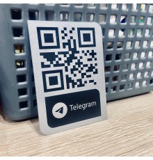 Табличка QR код металлическая для перехода в Телеграм