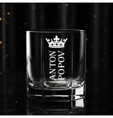 Стакан для виски с гранями с гравировкой имени или текста